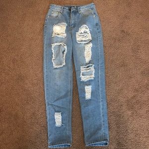 high rise mom jeans